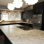 Newline Design Center - black counters white marble countertop
